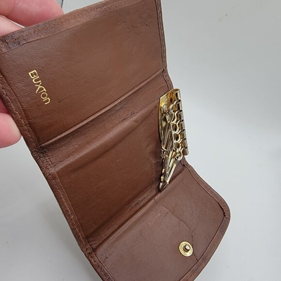Vintage Buxton Key-Tainer Brown Genuine Leather Key Holder Organizer - Picture 5 of 9